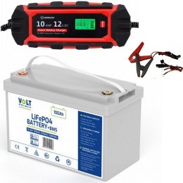Akumulator LiFePO4 12,8V 100Ah + Prostownik Enerblock ENR12-10