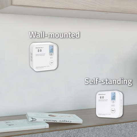 Qoltec Certyfikowany bezprzewodowy Czujnik tlenku węgla (czadu) z baterią | detektor CO | żywotność sensora 10 lat | alarm 85dB Qoltec Certyfikowany bezprzewodowy Czujnik tlenku węgla (czadu) z baterią | detektor CO | żywotność sensora 10 lat | alarm 85dB