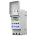 Qoltec Elektroniczny programator czasowy TIMER na szynę DIN z wbudowaną baterią | Haromonogram 7 dni | 16 programów