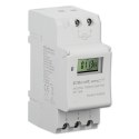 Qoltec Elektroniczny programator czasowy TIMER na szynę DIN z wbudowaną baterią | Haromonogram 7 dni | 16 programów