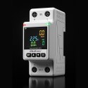 Qoltec Jednofazowy elektroniczny licznik watomierz | miernik zużycia energii | DIN35 | Zdalne sterowanie | Historia pomiaru | Wi