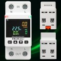 Qoltec Jednofazowy elektroniczny licznik watomierz | miernik zużycia energii | DIN35 | Zdalne sterowanie | Historia pomiaru | Wi