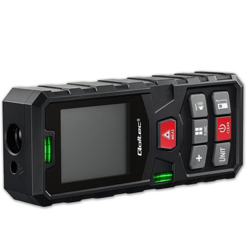 Qoltec Precyzyjny cyfrowy dalmierz laserowy z poziomicą | podświetlany LCD | 120m Qoltec Precyzyjny cyfrowy dalmierz laserowy z poziomicą | podświetlany LCD | 120m