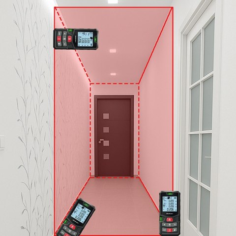 Qoltec Precyzyjny cyfrowy dalmierz laserowy z poziomicą | podświetlany LCD | 120m Qoltec Precyzyjny cyfrowy dalmierz laserowy z poziomicą | podświetlany LCD | 120m