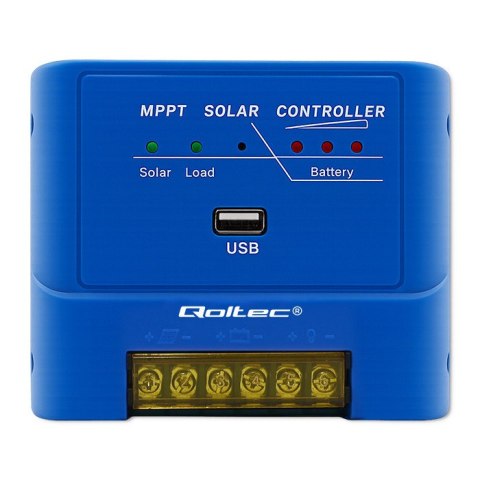 Qoltec Solarny regulator ładowania MPPT 15A do zasilania odbiorników DC i ładowania akumulatorów 12V / 24V | AGM | GEL | LiFePO4 Qoltec Solarny regulator ładowania MPPT 15A do zasilania odbiorników DC i ładowania akumulatorów 12V / 24V | AGM | GEL | LiFePO4