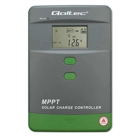 Qoltec Solarny regulator ładowania MPPT z czujnikiem temperatury 60A |12V / 24V | LCD | 2 x USB | Bluetooth | APP | GEL | LiFePO Qoltec Solarny regulator ładowania MPPT z czujnikiem temperatury 60A |12V / 24V | LCD | 2 x USB | Bluetooth | APP | GEL | LiFePO
