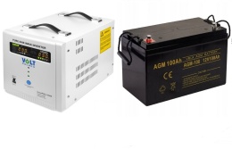 Sinus Pro 1500E + Akumulator 100Ah Zestaw awaryjny