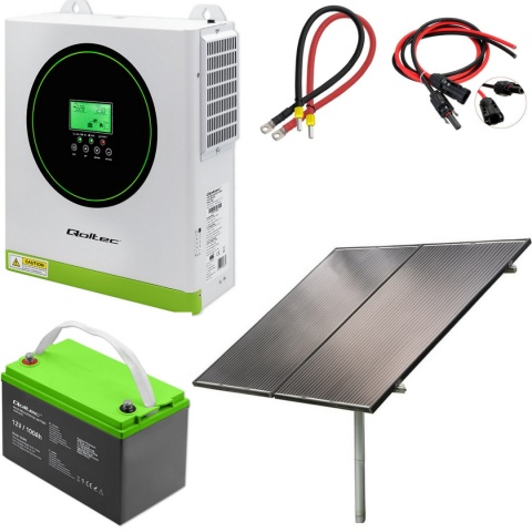 Zestaw Fotowoltaiczny Off-Grid 1500W | Inwerter MPPT + Panel 455W-2szt + Akumulator GEL 100Ah + Kable+ Konstrukcja Zestaw Fotowoltaiczny Off-Grid 1500W | Inwerter MPPT + Panel 455W-2szt + Akumulator GEL 100Ah + Kable+ Konstrukcja