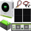 Zestaw Fotowoltaiczny Off-Grid 1500W | Inwerter MPPT + Panel 455W-2szt. + Akumulator GEL 100Ah + Kable Zestaw Fotowoltaiczny Off-Grid 1500W | Inwerter MPPT + Panel 455W-2szt. + Akumulator GEL 100Ah + Kable