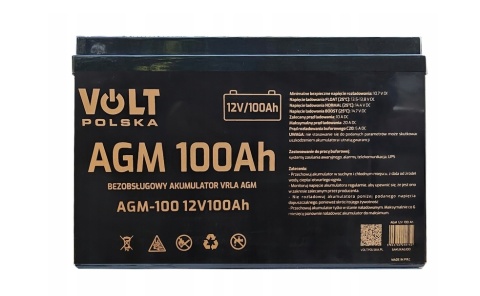 Akumulator bezobsługowy AGM 12V 100Ah. Najnowsza dostawa 2026 r.