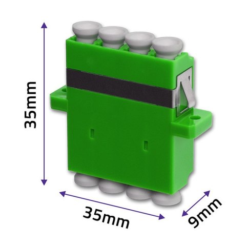 Qoltec Adapter światłowodowy LC/APC | Quad | Singlemode