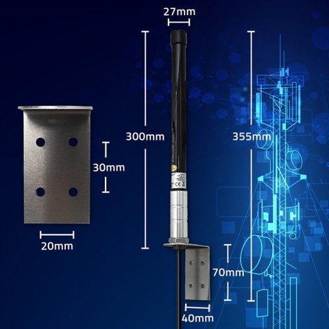 Qoltec Antena 4G LTE | 15dBi | dookólna | zewnętrzna | SMA | włókno szklane