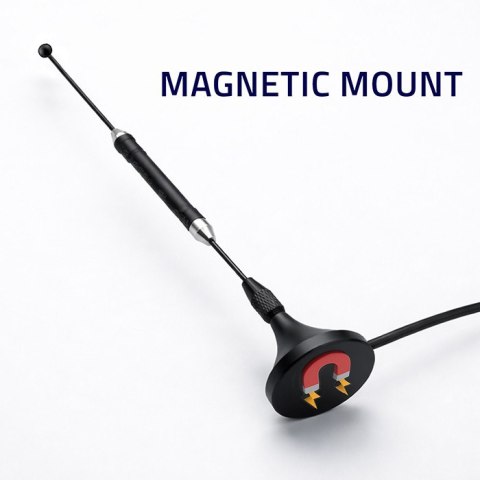 Qoltec Antena 4G LTE z podstawą magnetyczną| 5dBi | dookólna | wewnętrzna | 600-2700 MHz | SMA | 3m