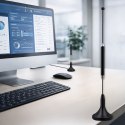 Qoltec Antena 4G LTE z podstawą magnetyczną| 5dBi | dookólna | wewnętrzna | 600-2700 MHz | SMA | 3m