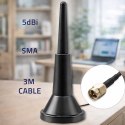 Qoltec Antena 4G LTE z podstawą magnetyczną | 5dBi | dookólna | wewnętrzna | 600-2700 MHz | SMA | 3m