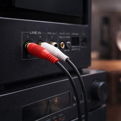 Qoltec Bezprzewodowy adapter odbiornik dźwięku Audio HiFi Home&Car| Bluetooth 6.0 | 2 x RCA | 1 x AUX 3.5mm| USB | Mikrofon