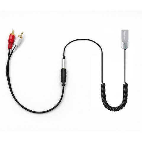Qoltec Bezprzewodowy adapter odbiornik dźwięku Audio HiFi Home&Car| Bluetooth 6.0 | 2 x RCA | 1 x AUX 3.5mm| USB | Mikrofon
