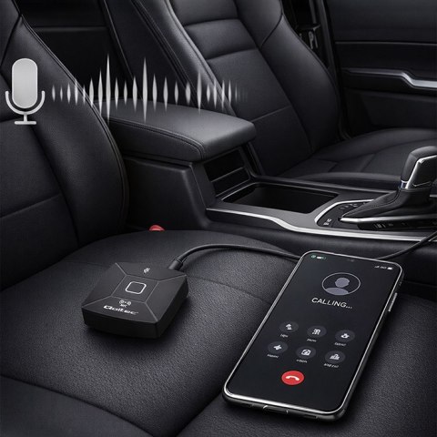 Qoltec Bezprzewodowy transmiter odbiornik Audio HiFi Home&Car| Bluetooth 6.0 | NFC | 2 x RCA | 1 x MiniJack 3.5mm| Mikrofon