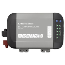 Qoltec Inteligentna ładowarka Monolith do akumulatorów LiFePO4 AGM GEL SLA | 20A | 24V