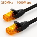Qoltec Kabel Patchcord UTP | CAT6 | 2 x RJ-45 | High speed 1Gb/s | Pozłacane styki | 10m | czarny