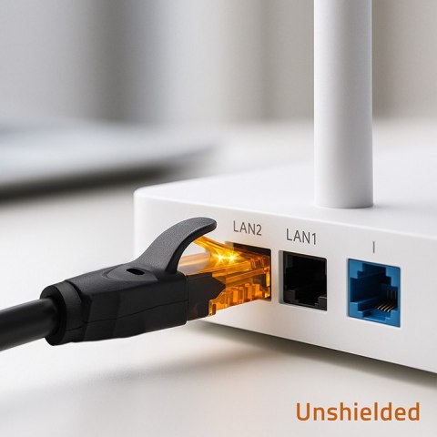 Qoltec Kabel Patchcord UTP | CAT6 | 2 x RJ-45 | High speed 1Gb/s | Pozłacane styki | 25m | czarny