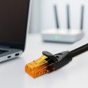 Qoltec Kabel Patchcord UTP | CAT6 | 2 x RJ-45 | High speed 1Gb/s | Pozłacane styki | 25m | czarny