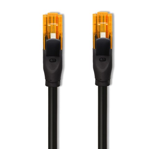 Qoltec Kabel Patchcord UTP | CAT6 | 2 x RJ-45 | High speed 1Gb/s | Pozłacane styki | 25m | czarny