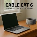 Qoltec Kabel Patchcord sieciowy skrętka UTP| Miedziany Cu |CAT6 | High speed 1Gb/s | LAN | 50m | szary