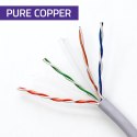 Qoltec Kabel Patchcord sieciowy skrętka UTP| Miedziany Cu |CAT6 | High speed 1Gb/s | LAN | 50m | szary
