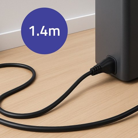 Qoltec Kabel zasilający koniczynka | 3pin | S03/ST1 | 1.4m