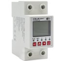 Qoltec Przekaźnik 63A na szynę DIN z licznikiem energii elektrycznej | Timer | Tuya | Wi-Fi | LED