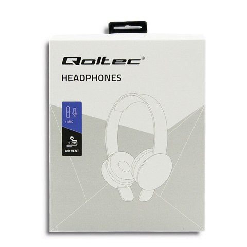 Qoltec Słuchawki nauszne z mikrofonem | Czarne