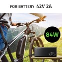 Qoltec Szybka Ładowarka do roweru elektrycznego 36V | 42V | 2A | wtyczka Bosch 3Pin +kabel zasilający