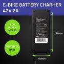 Qoltec Szybka Ładowarka do roweru elektrycznego 36V | 42V | 2A | wtyczka Bosch 3Pin +kabel zasilający