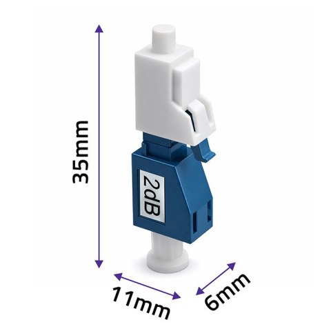 Qoltec Tłumik światłowodowy LC/UPC (F) - LC/UPC (M) | Singlemode | 2dB