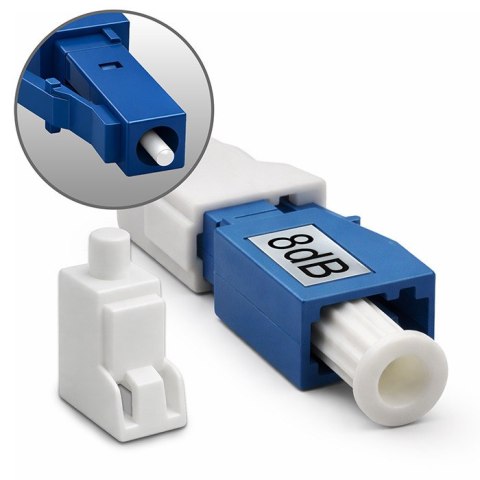 Qoltec Tłumik światłowodowy LC/UPC (F) - LC/UPC (M) | Singlemode | 8dB