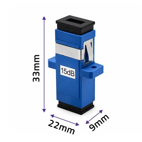 Qoltec Tłumik światłowodowy SC/UPC (F) - SC/UPC (F) | Singlemode | 15dB