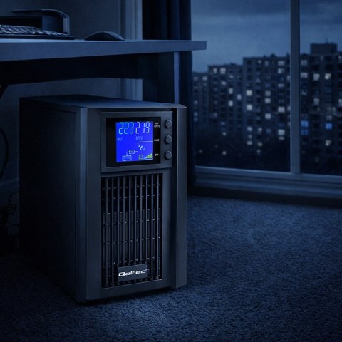 Qoltec Zasilacz awaryjny UPS Pure Sine Wave | 3kVA | 2400W | AVR | LCD | Czysty Sinus