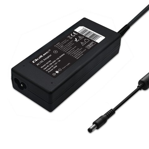 Qoltec Zasilacz desktopowy 60W | 12V | 5A | 5.5*2.5 | +kabel zasilający