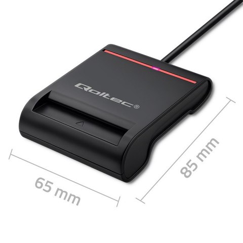 Qoltec Inteligentny czytnik chipowych kart ID |USB 2.0|Plug&Play