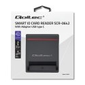 Qoltec Inteligentny czytnik chipowych kart ID |USB 2.0|Plug&Play