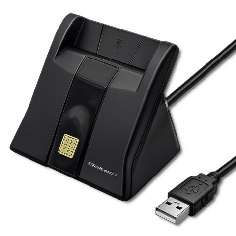 Qoltec Inteligentny czytnik chipowych kart ID |USB 2.0|Plug&Play