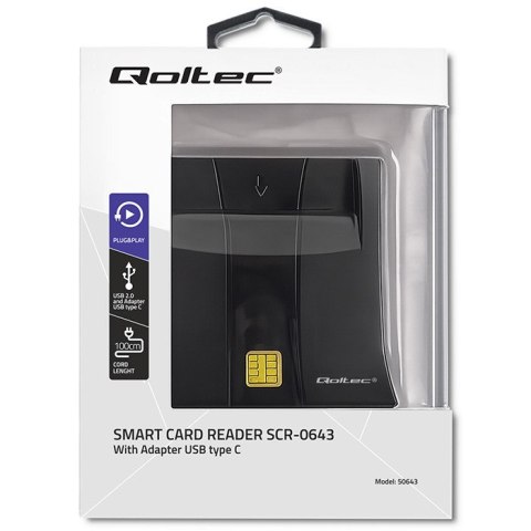 Qoltec Inteligentny czytnik chipowych kart ID |USB 2.0|Plug&Play