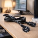 Qoltec Kabel zasilający SCHUKO | IEC C13 | CEE 7/7 | 3x0.5mm² | Czysta miedź Cu | 1.8m