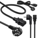 Qoltec Kabel zasilający SCHUKO | IEC C13 | CEE 7/7 | 3x0.5mm² | Czysta miedź Cu | 1.8m