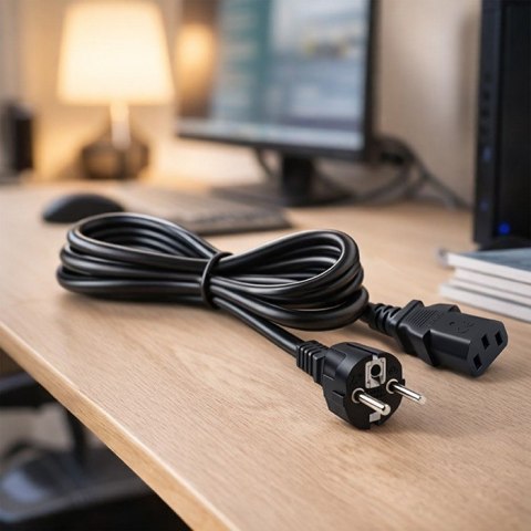 Qoltec Kabel zasilający SCHUKO | IEC C13 | CEE 7/7 | 3x1.00mm² | Czysta miedź Cu | 1.5m