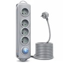 Qoltec Listwa antyprzepięciowa | 4 gniazda | 2.5m