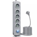 Qoltec Listwa antyprzepięciowa | 5 gniazd | 3m