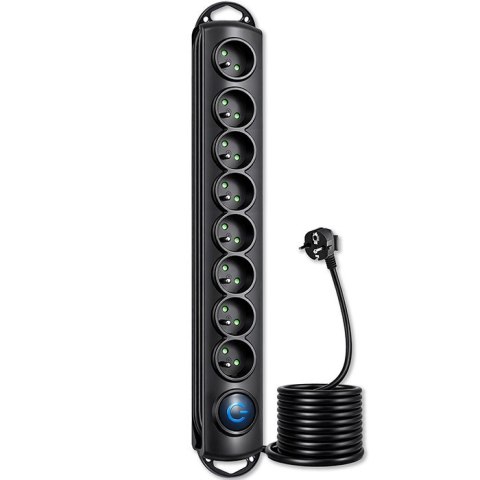 Qoltec Listwa antyprzepięciowa | 8 gniazd | 3m