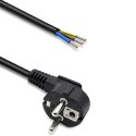 Qoltec Przewód zasilający | wtyczka kątowa SCHUKO CEE 7/7 | miedź Cu | odizolowany lutowany | 3x0.75 mm² | 1.5m